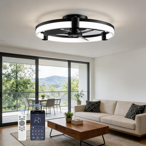 Ceiling fans with - fans, and