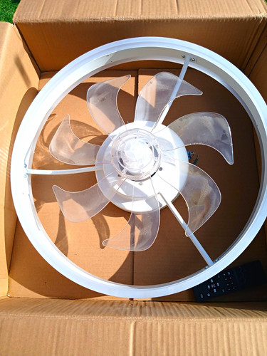 White ceiling fan with light - ceiling,