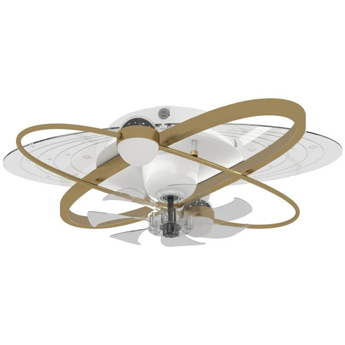 Homcom gold led ceiling fan - led,