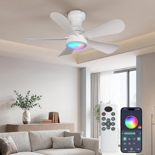 Inch smart rgb ceiling fan - ,