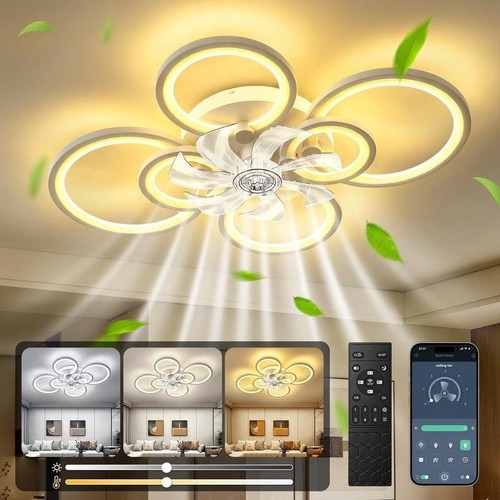 Large led ceiling fan with - led,