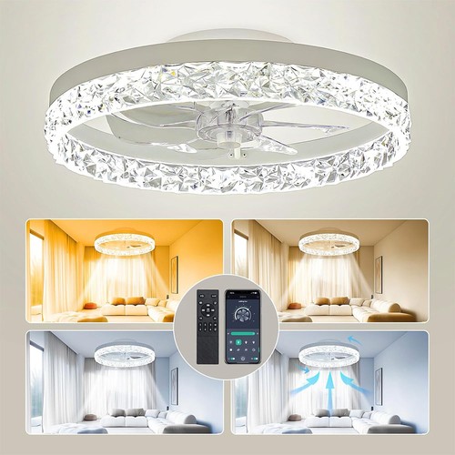 Modern crystal ceiling fan - modern,