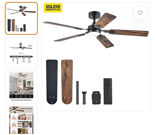 Ceiling fan with light - with, remote