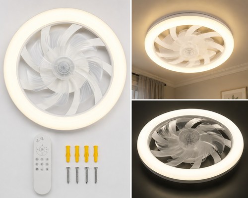 White flush mount - white, round