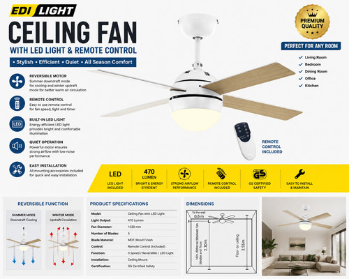 Eglo led ceiling fan - eglo, with