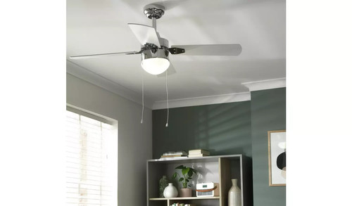 Ceiling fan chrome white - fan,