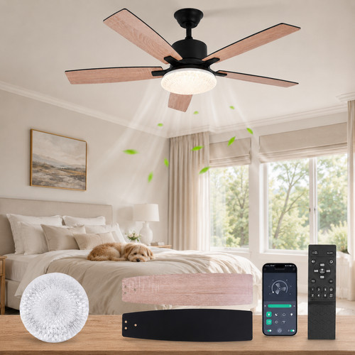 Ceiling fan with crystal - 52",