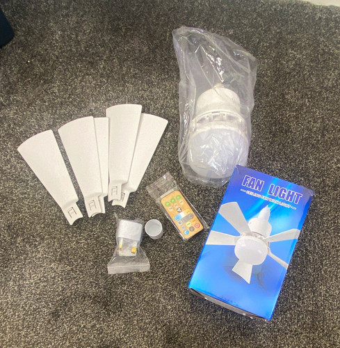 White ceiling fan with led - white,