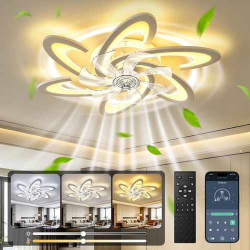Large led ceiling fan with - fan,