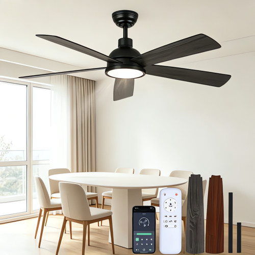 Large ceiling fan with led - large,