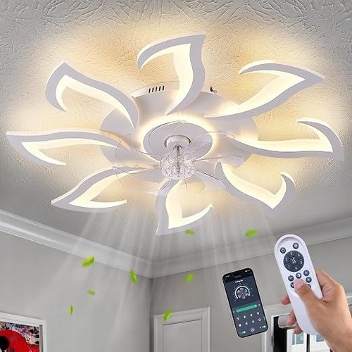 Modern ceiling fan - ceiling, light